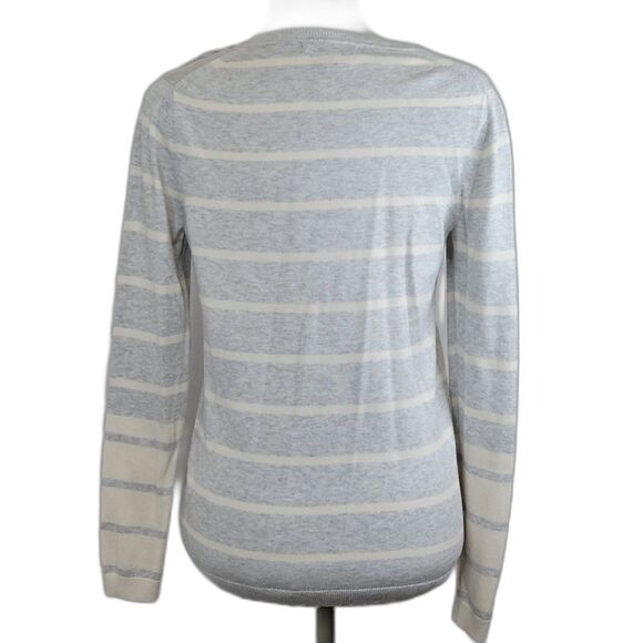 Banana Republic gray cream striped sweater size XS - Picture 2 of 8